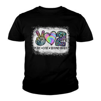 Peace Love 2Nd Grade Back To School 2Nd Grade Crew Virtual Youth T-shirt - Thegiftio UK