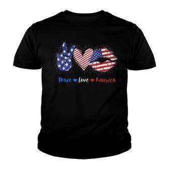 Peace Love America V2 Youth T-shirt - Thegiftio UK
