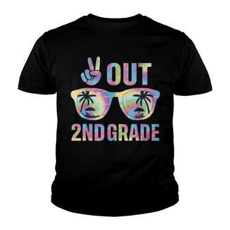 Peace Out 2Nd Grade Last Day Of School 2Nd Tie Dye Youth T-shirt - Thegiftio UK