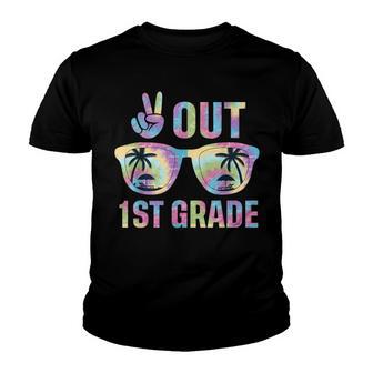 Peace Out First Grade Last Day Of School 1St Tie Dye Youth T-shirt - Thegiftio UK