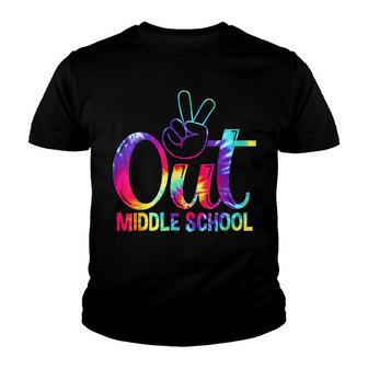 Peace Out Middle School Happy Last Day Of School Tie Dye V2 Youth T-shirt - Thegiftio UK