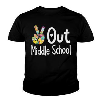 Peace Out Middle School Last Day Of School Graduate 2022 Youth T-shirt - Thegiftio UK