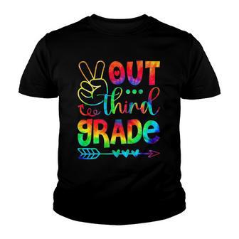 Peace Out Third Grade Happy Last Day Of School Tie Dye V2 Youth T-shirt - Thegiftio UK