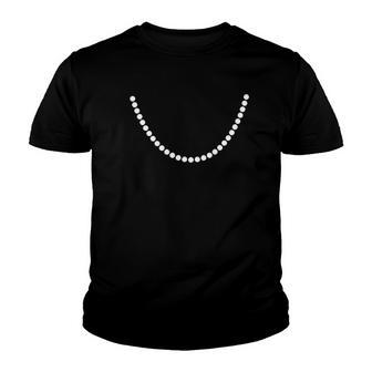 Pearl Necklace Costume Beads Youth T-shirt | Mazezy