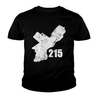 Philadelphia Philly Map 215 Distressed Gritty Urban Youth T-shirt | Mazezy