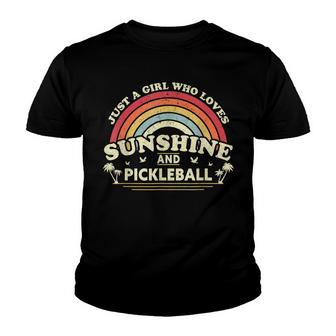 Pickleball A Girl Who Loves Sunshine And Pickleball Youth T-shirt - Thegiftio UK