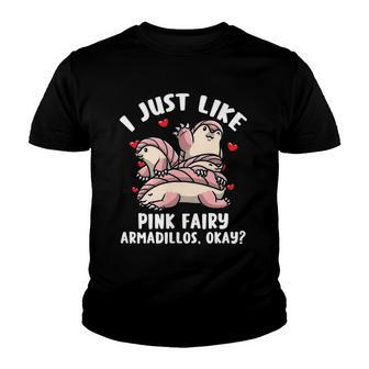 Pink Fairy Armadillo Pichiciego Funny Armadillo Youth T-shirt | Mazezy