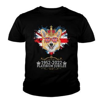 Platinum Jubilee 2022 Union Jack For Kids & Jubilee Corgi Youth T-shirt | Mazezy