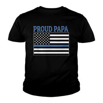 Police Officer Papa - Proud Papa Youth T-shirt | Mazezy