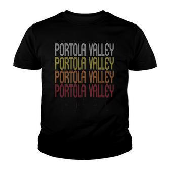 Portola Valley Ca Vintage Style California Youth T-shirt | Mazezy