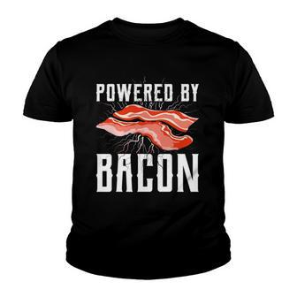 Powered By Bacon For Meat Lovers Keto Bacon Youth T-shirt | Mazezy