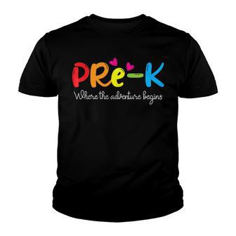 Pre K Where The Adventure Begins V2 Youth T-shirt - Thegiftio UK