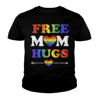 Pride Month Free Mom Hugs Lgbt Rainbow Flag Youth T-shirt - Thegiftio UK