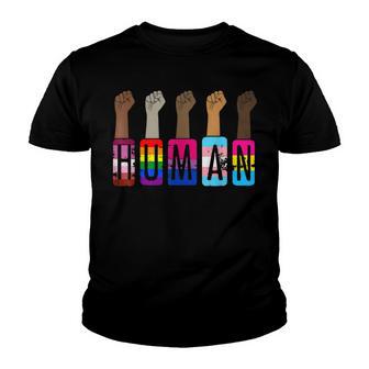 Pride Of Human Lgbt Gay Lesbian Melanin Ally Equality Right Youth T-shirt - Thegiftio UK