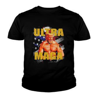 Pro-Trump Trump Muscle Ultra Maga American Muscle Youth T-shirt | Mazezy