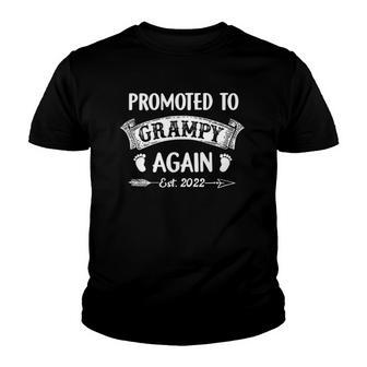 Promoted To Grampy Again Est 2022 Leveled Up To Grampy Youth T-shirt - Thegiftio UK