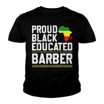 Proud Black Educated Barber African-American Culture Pride Youth T-shirt - Thegiftio UK