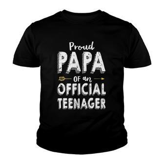 Proud Papa Of Official Teenager - 13Th Birthday Gift Youth T-shirt - Thegiftio UK