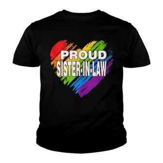 Proud Sister-In-Law Lgbt Rainbow Gay Pride Womens Youth T-shirt - Thegiftio UK