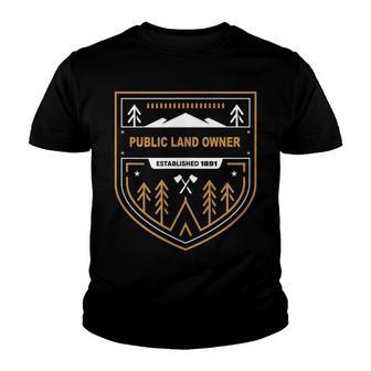 Public Land Owner T Camping Overland Nature Youth T-shirt - Thegiftio UK