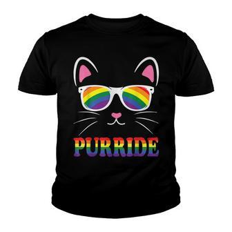 Purride Cat Lgbt Gay Pride Funny Youth T-shirt - Thegiftio UK