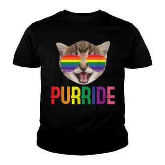 Purride Cute Funny Lgbqt Cat Lovers Gift Youth T-shirt - Thegiftio UK