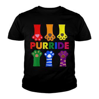 Purride Funny Cat Lovers Lgbt Pride Youth T-shirt - Thegiftio UK