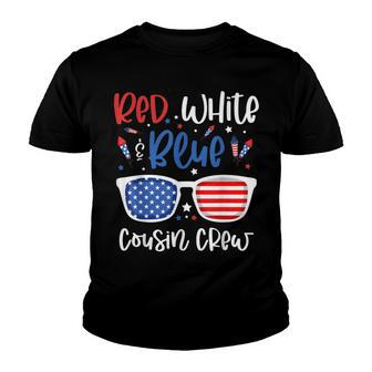 Red White & Blue Cousin Crew 4Th Of July Kids Usa Sunglasses Youth T-shirt - Seseable
