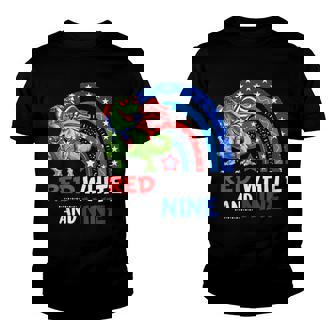 Red White And Ninth 9Th Birthday 4Th Of July Dinosaur Trex Youth T-shirt - Seseable