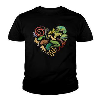 Reptile Heart Snake Lizard Gift Youth T-shirt | Mazezy