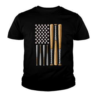 Retro Baseball American Flag - Vintage Baseball Flag Youth T-shirt - Thegiftio UK