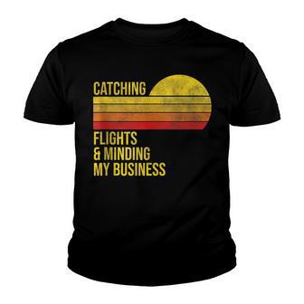 Retro Catching Flights & Minding My Business Vintage Youth T-shirt - Thegiftio UK