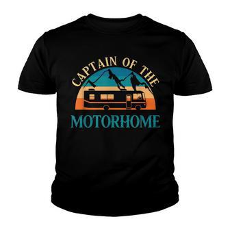 Retro Rv Camping Captain Of The Motorhome Camper Youth T-shirt - Thegiftio UK