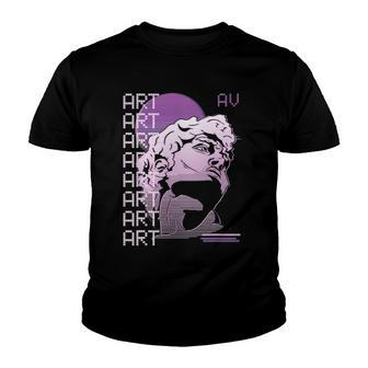 Retro Vaporwave Aesthetic Style David Greek Statue Art Youth T-shirt | Mazezy AU