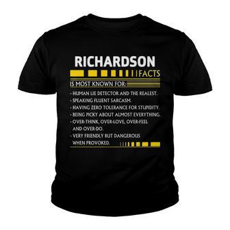 Richardson Name Gift Richardson Facts Youth T-shirt - Seseable