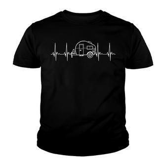Rv Bumper Pull Camper Heartbeat Outdoor Camping Gift Youth T-shirt - Thegiftio UK