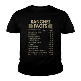 Sanchez Name Gift Sanchez Facts Youth T-shirt - Seseable