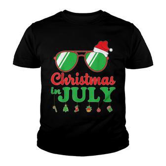 Santa Hat Sunglasses Christmas In July Funny Summer Gift Youth T-shirt - Thegiftio UK