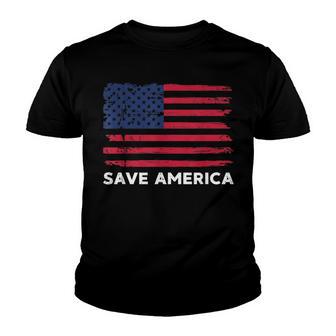 Save Amerca Us Patriotic Trump 2024 Save America Again Youth T-shirt - Thegiftio UK