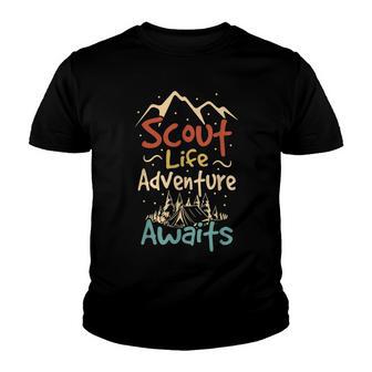 Scout Life Adventure Awaits - Scouting Scout Life Youth T-shirt - Thegiftio UK