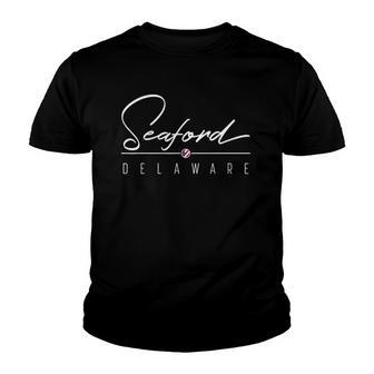 Seaford Delaware American Flag Home Roots Youth T-shirt - Thegiftio UK