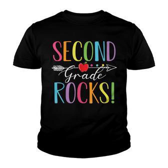 Second Grade Rocks Funny 2Nd Teacher Student Team School Youth T-shirt - Thegiftio UK