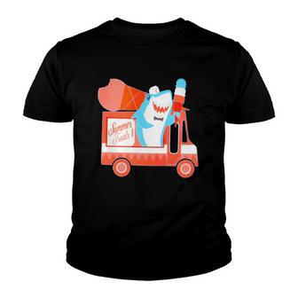 Shark Ice Cream Truck Summer Treats Youth T-shirt - Thegiftio UK