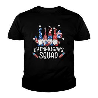 Shenanigans Squad 4Th Of July Gnomes Usa Independence Day Youth T-shirt | Mazezy