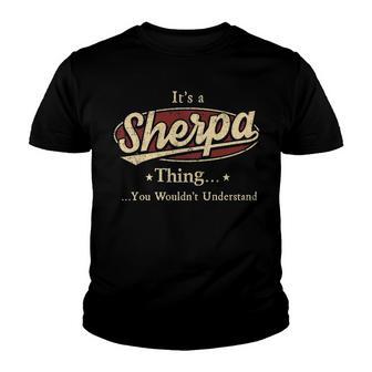 Sherpa Shirt Personalized Name Gifts T Shirt Name Print T Shirts Shirts With Name Sherpa Youth T-shirt - Thegiftio UK