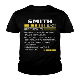 Smith Name Gift Smith Facts Youth T-shirt - Seseable