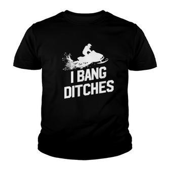 Snowmobile I Bang Ditches Snowmobiling Sledder Youth T-shirt - Thegiftio UK