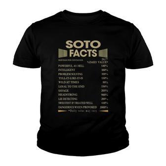 Soto Name Gift Soto Facts Youth T-shirt - Seseable