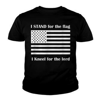 Stand For The Flag Kneel For The Lord Youth T-shirt - Thegiftio UK