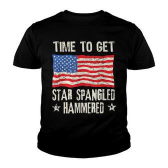 Star Spangled Hammered American Flag Youth T-shirt - Thegiftio UK